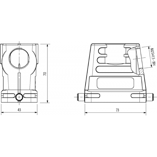 70MH-GTEHL-A02C000 B10 Hood, high profile, IP65