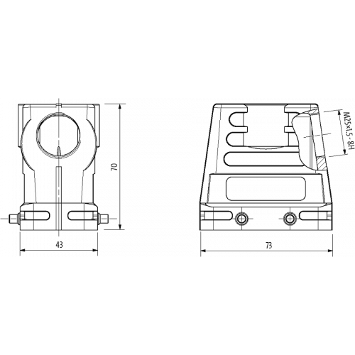 70MH-GTEHQ-A02C000 B10 Hood, high profile, IP65