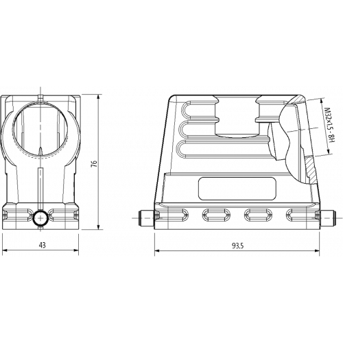 70MH-GTFHL-A02D000 B16 Hood, high profile, IP65