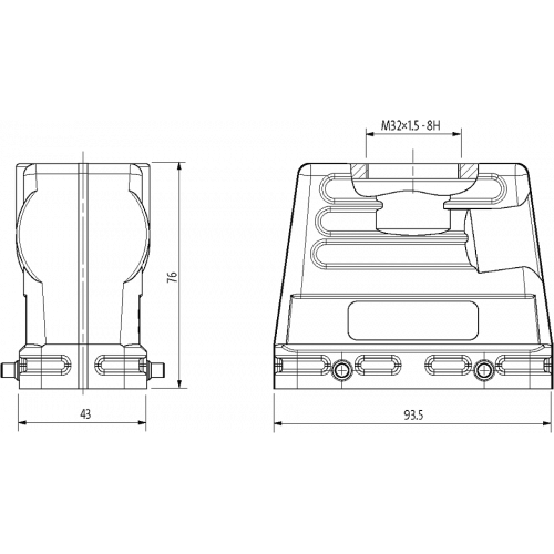 70MH-GTFHQ-A01D000 B16 Hood, high profile, IP65
