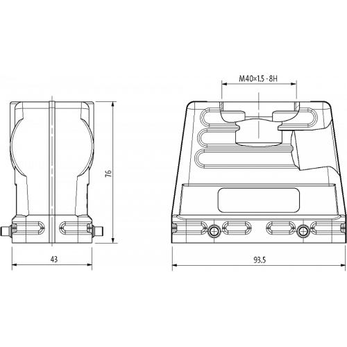 70MH-GTFHQ-A01E000 B16 Hood, high profile, IP65