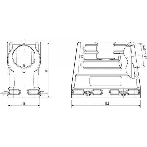 70MH-GTFHQ-A02D000 B16 Hood, high profile, IP65