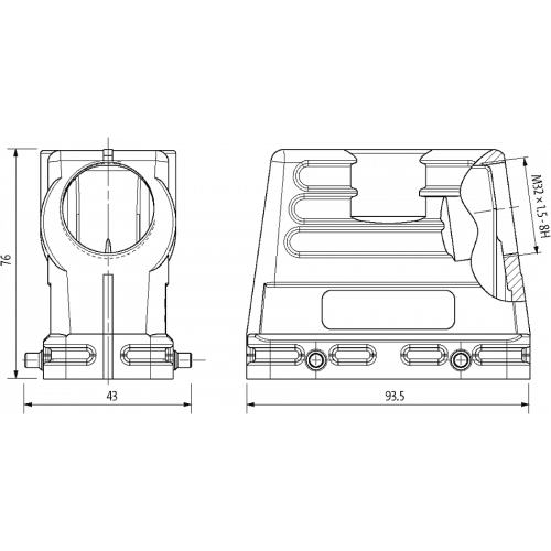 70MH-GTFHQ-A02D100 B16 Hood, high profile, IP67