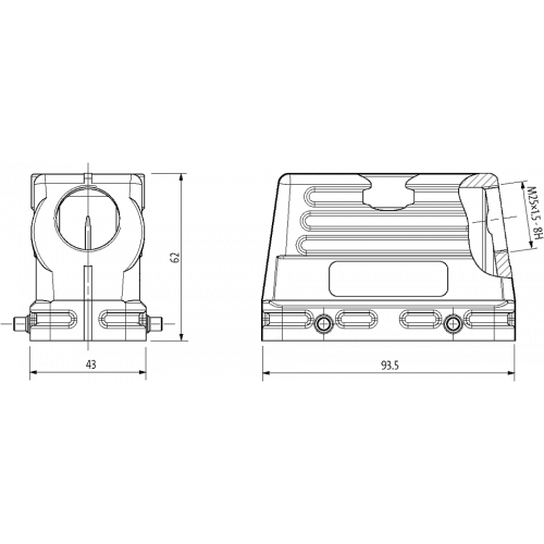 70MH-GTFNQ-A02C000 B16 Hood, low profile, IP65