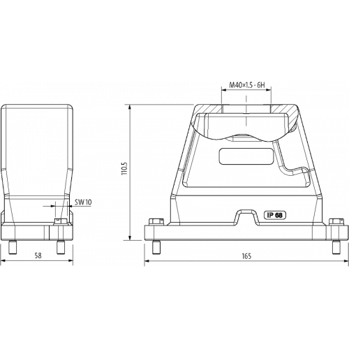 70MH-GTFNS-A01E200 B16 Hood, IP68