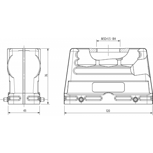 70MH-GTGHQ-A01D000 B24 Hood, high profile, IP65