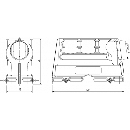 70MH-GTGHQ-A02D000 B24 Hood, high profile, IP65
