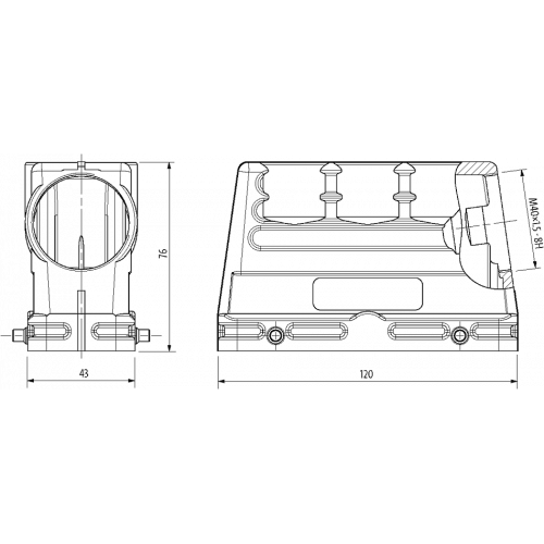 70MH-GTGHQ-A02E000 B24 Hood, high profile, IP65
