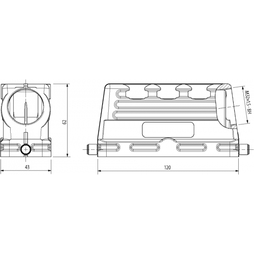 70MH-GTGNL-A02D000 B24 Hood, low profile, IP65