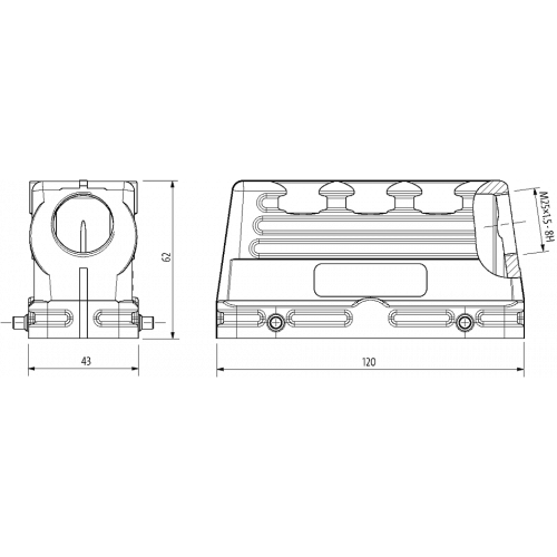 70MH-GTGNQ-A02C000 B24 Hood, low profile, IP65