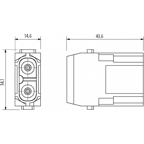70MH-MAB1A-0020703 Male module, 2-pole, axial screw t.