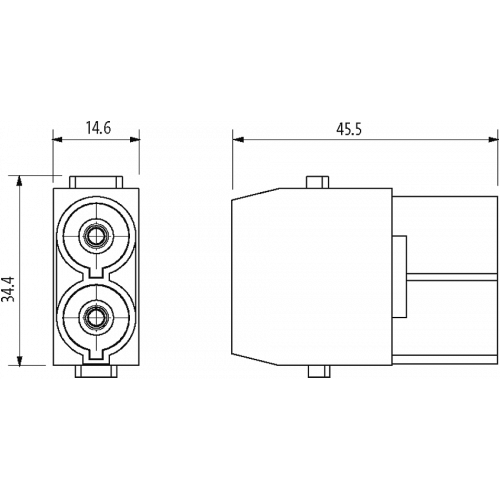 70MH-MAB1A-0020706 Male module, 2-pole, axial screw t.
