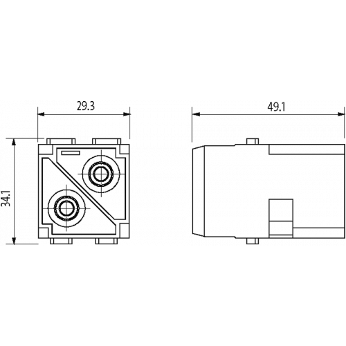70MH-MAB2A-0020704 Male module, 2-pole, axial screw t.