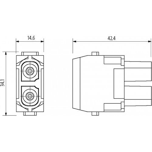 70MH-MAC1A-0020703 Female module, 2-pole, axial screw t.