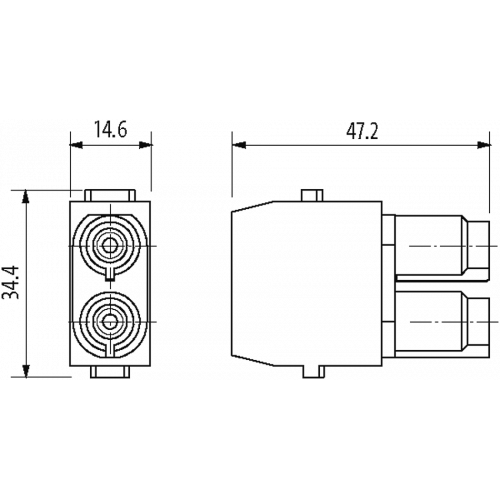 70MH-MAC1A-0020706 Female module, 2-pole, axial screw t.