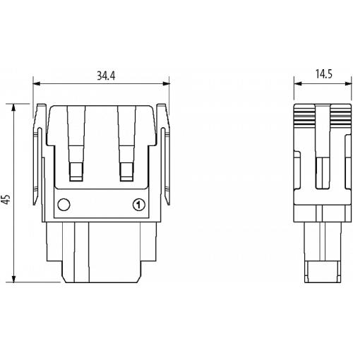 70MH-MAC1C-0030903 Female module, 3-pole, crimp t.