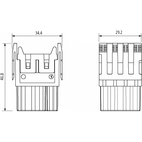 70MH-MAC1C-0200502 Female module, 20-pole, crimp t.