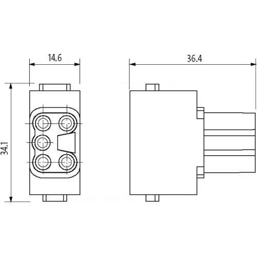 70MH-MAC1P-0050402 Female module, 5-pole, Push-in