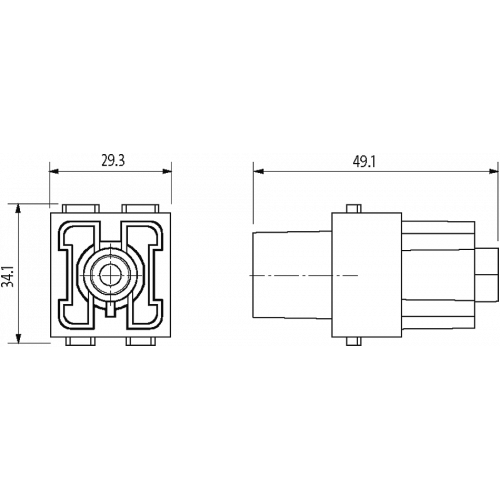 70MH-MAC2A-0010707 Female module, 1-pole, axial screw t.