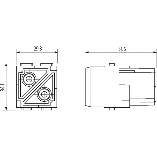 70MH-MAC2A-0020704 Female module, 2-pole, axial screw t.