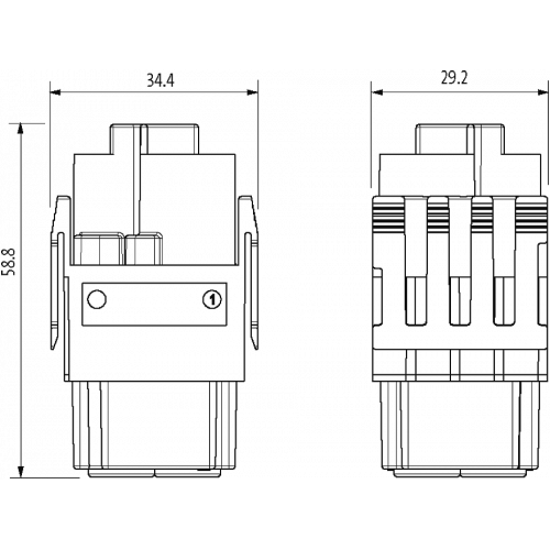 70MH-MAG2C-0020704 Power female module, 2-pole, crimp t.