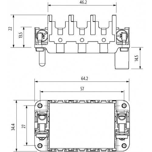 70MH-RE03B-0000000 B10 frame (female) for 3 modules