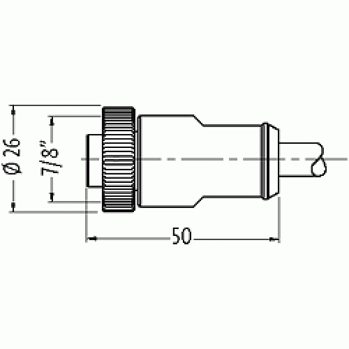 7700-A5021-UMD0150 Mini (7/8) 5 pole, Female 0° w/ Cable
