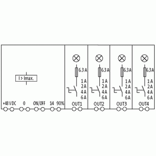 9000-42084-0100600 MICO+ 48V DC 4.6 electronic circuit protection, 4-CHANNELS