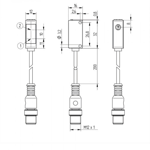 P1KH007 Reflex Sensor with Background Suppression