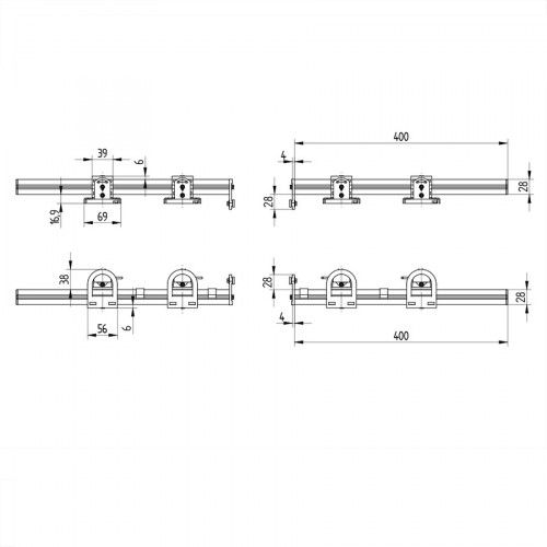 Z2MG003 Muting Set 4 Sensors, Linear Muting