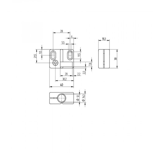 BSM12NB Mounting Clamp for M12 × 1