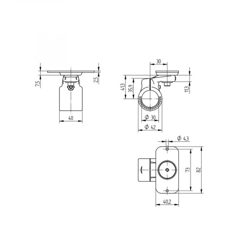 WTS30KU Mounting System for 81 × 75 × 34 mm (T)