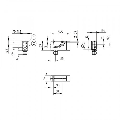 163-255-104 Glass Fiber-Optic Cable Through-Beam Mode