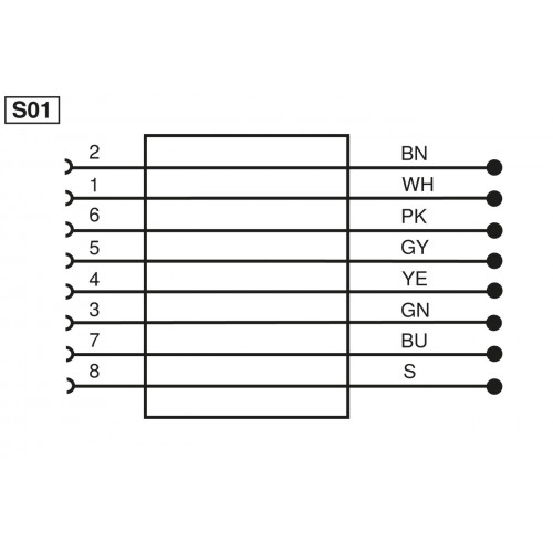 S80-2M Connection Line M12 × 1; 8-pin