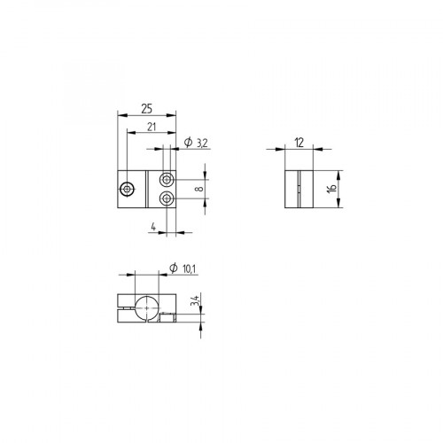BEF-SET-44 Mounting Set for 50 × 50 × 20...30 mm (P)