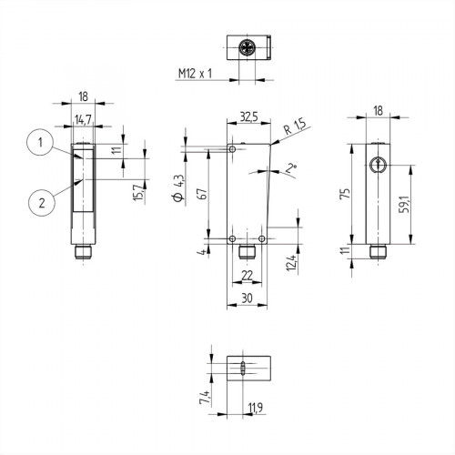 P1NH303 Reflex Sensor with Background Suppression