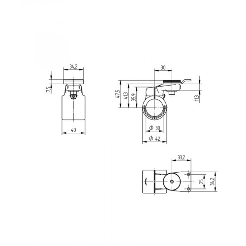 WMS30KU Mounting System for 54,5 × 27 × 16 mm (M)
