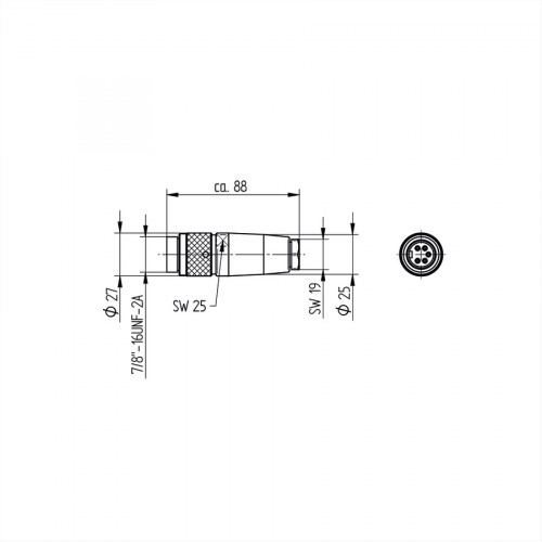 ZAT77NN01 Connector Plug 7/8"; 5-pin