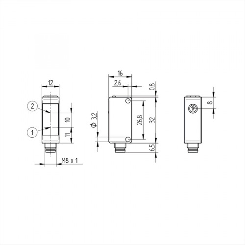 P1KH008 Reflex Sensor with Background Suppression