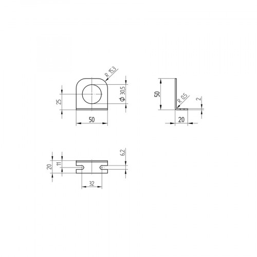 W30 Mounting Bracket for M30 × 1,5