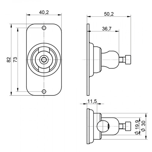 WTS12VA Mounting System for 81 × 75 × 34 mm (T)