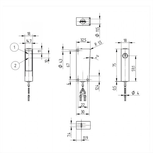 P1NL301 Retro-Reflex Sensor Universal