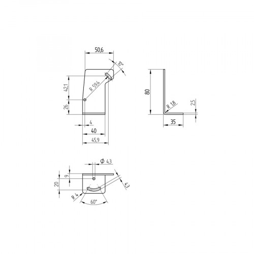 WP Mounting Bracket for 50 × 50 × 20...30 mm (P)